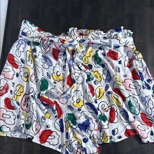 Eloquii White Floral Pull On Flowy Shorts Size 22